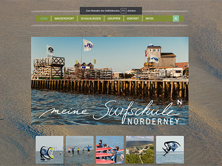 Die Webseite der Surfschule