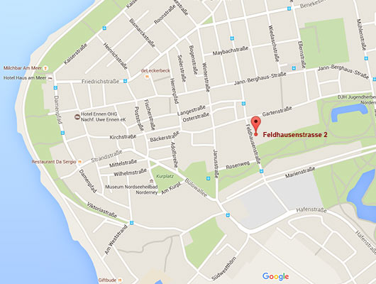 Lage des Appartementhauses am Kurpark