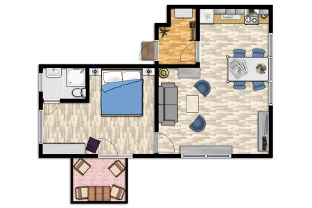 Grundriss Fewo 1, Ferienhaus Coordes