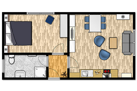 Grundriss Fewo 2, Ferienhaus Coordes