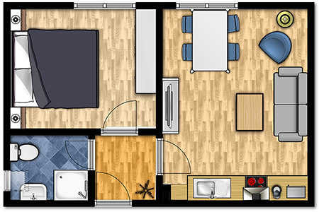 Grundriss Fewo 3, Ferienhaus Coordes