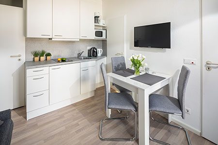 Essplatz / Küche Fewo 10, Appartementhaus am Kurpark