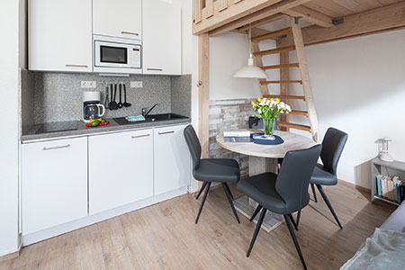 Essen / Küche Appartement 11, Appartementhaus am Kurpark