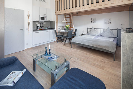 Wohnraum Appartement 11, Appartementhaus am Kurpark