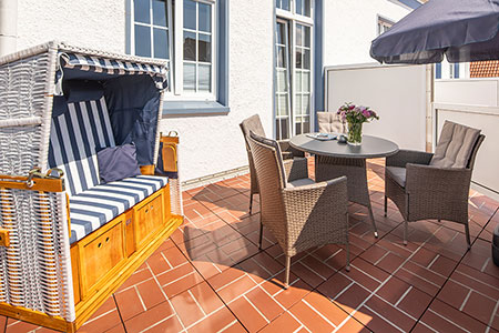 Terrasse Fewo 12, Appartementhaus am Kurpark