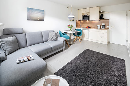 Wohnraum Appartement 18, Appartementhaus am Kurpark