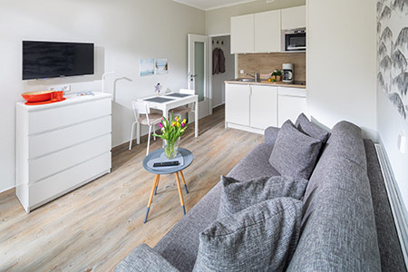 Wohnraum Appartement 21, Appartementhaus am Kurpark