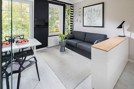 Wohnraum Appartement 22, Appartementhaus am Kurpark