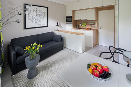 Wohnraum Appartement 22, Appartementhaus am Kurpark