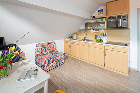 Küche Fewo 28, Appartementhaus am Kurpark