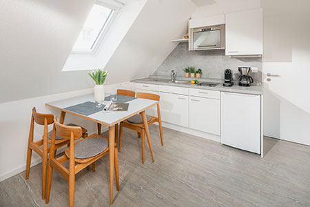 Essen / Küche Fewo 35, Appartementhaus am Kurpark