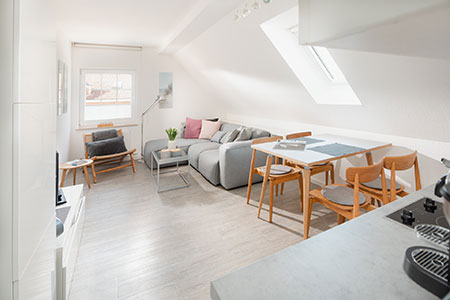 Wohnraum Fewo 35, Appartementhaus am Kurpark