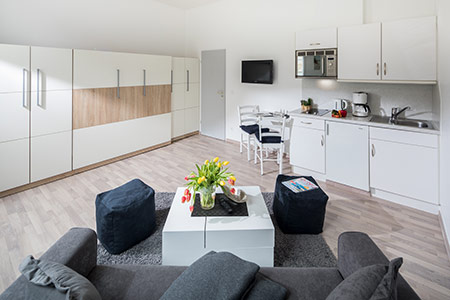 Wohnraum Appartement 5, Appartementhaus am Kurpark