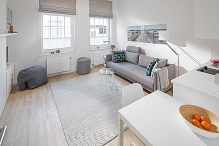 Wohnraum Appartement 6, Appartementhaus am Kurpark