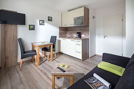 Essen / Küche Appartement 9, Appartementhaus am Kurpark