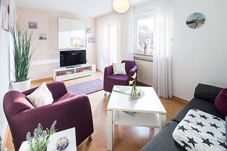 Wohnraum Ferienwohnung Strandflieder, Ferienhaus Schipper