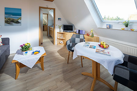 Wohnraum Appartement Dünenrose, Ferienhaus Schipper