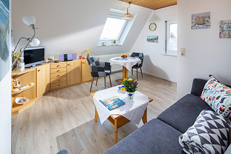 Wohnraum Ferienwohnung Dünenrose, Ferienhaus Schipper