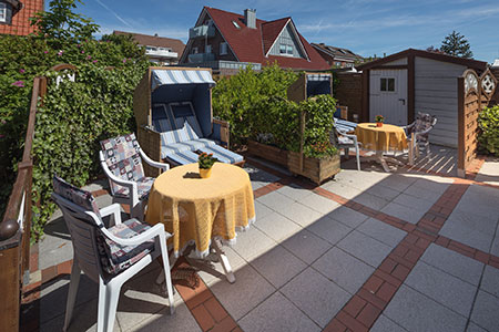 Terrassenbereich Ferienwohnung Silbergras, Ferienhaus Schipper